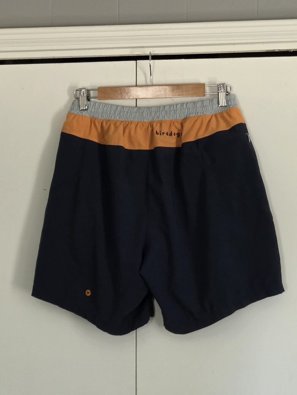 Birddog Navy Active Shorts with Orange Waistband Detail